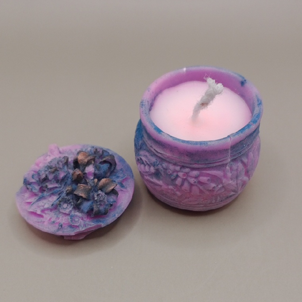 BaRich Candle For Life 💕 Floral Serenity Pink and Purple Bath Candle